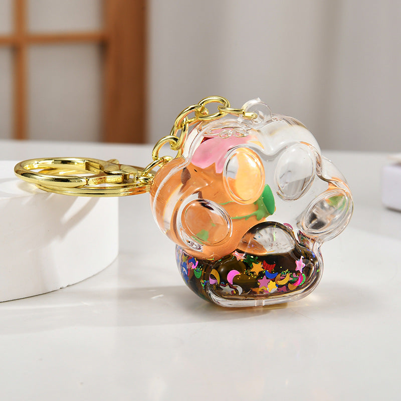 Wholesale Acrylic oil-filled capybara keychain