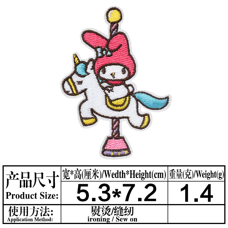 Wholesale super cute pink bunny cloth patch patch DIY patches OLY Exclusive