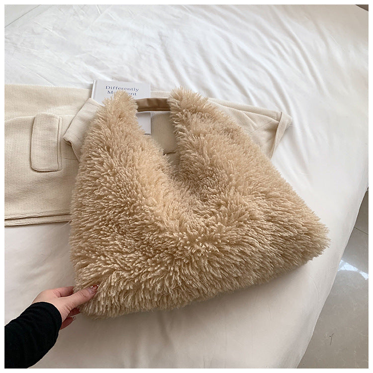 Wholesale Autumn and Winter Plush Large Capacity Bags