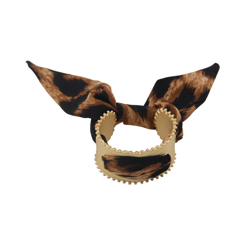 Wholesale Retro vintage style gold silk scarf open wide bracelet niche exaggerated high-end Bracelet