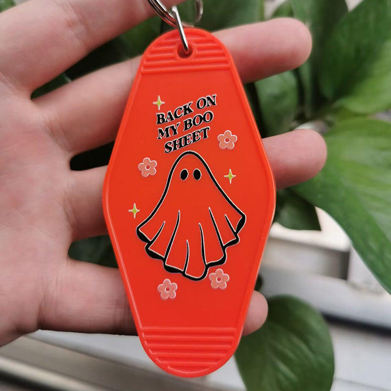 Wholesale Retro Hotel UV Printing Halloween Gift Keychain