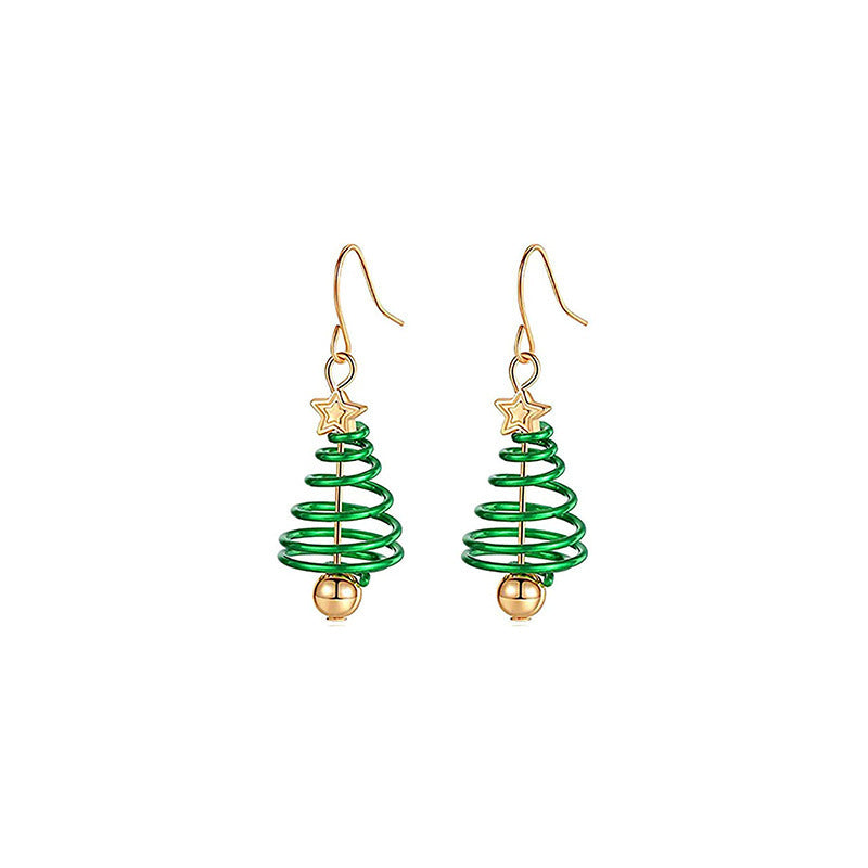 Wholesale Christmas Series Fashion Alloy Christmas Tree Old Man Bell Elk Candy Cane Earrings