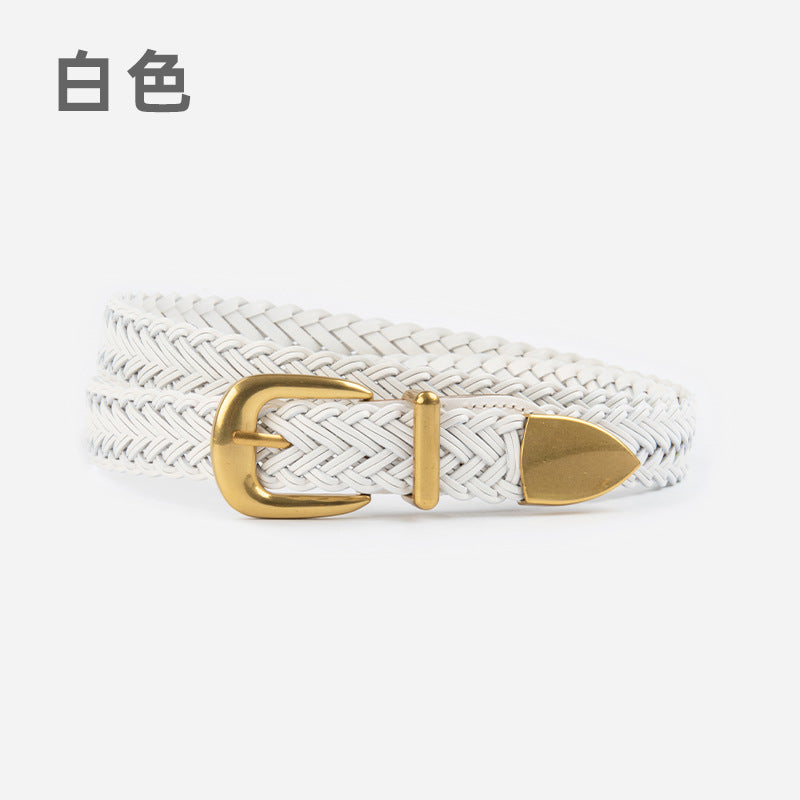 Wholesale Guangzhou Rhododendron Woven Belt with Jeans Casual Pants