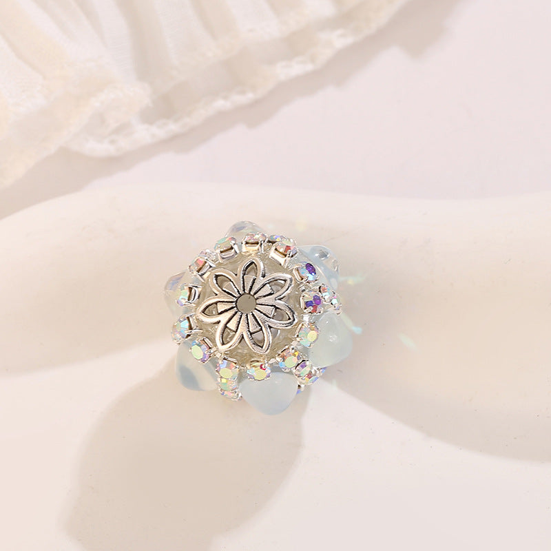 Wholesale of 10PCS Cat Eye Stone Mocha Lantern Soft Ceramic Drill Ball Straight Hole Beads