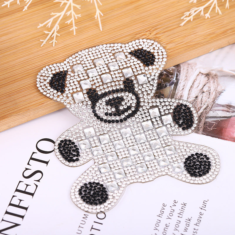 Wholesale 10pcs Water Diamond Red Lips Bear Embroidery DIY Patches