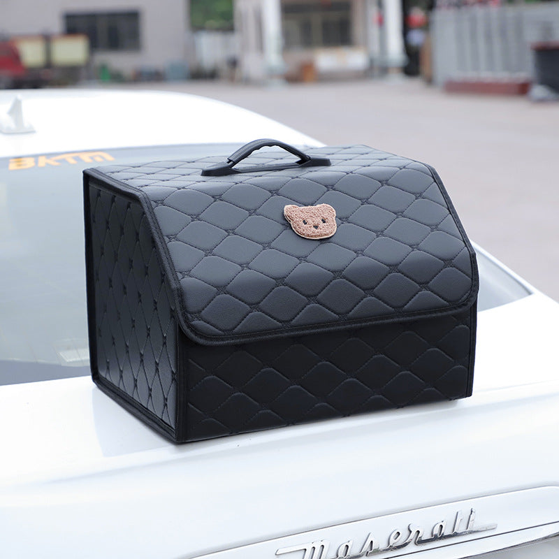 Wholesale Leather Multifunctional Car Folding Storage Box Storage Box