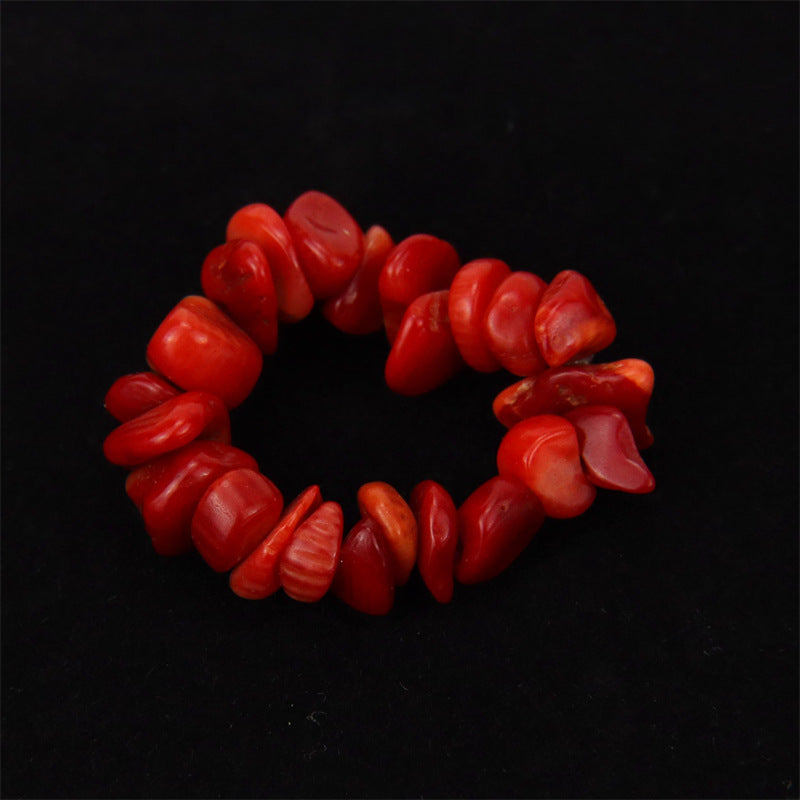 Wholesale Personality Hand-worn Natural Gravel Elastic Ring Women