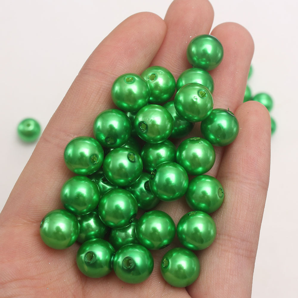 Wholesale 6-30MM Dark Green ABS Imitation Pearl Loose Beads