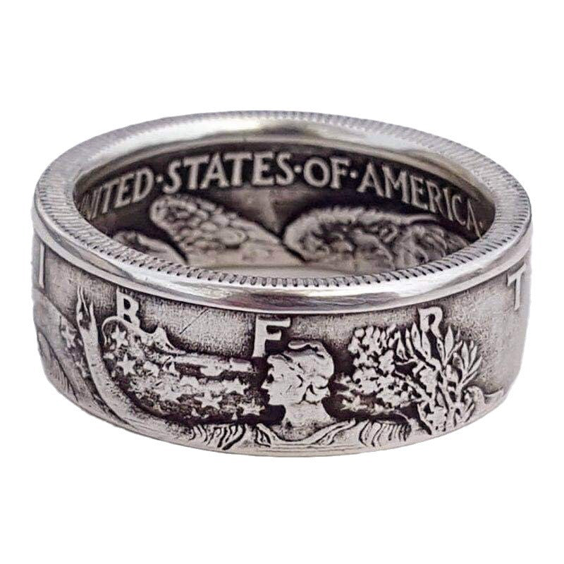 Wholesale  Antique Coin Morgan Dollar Engraved Ring