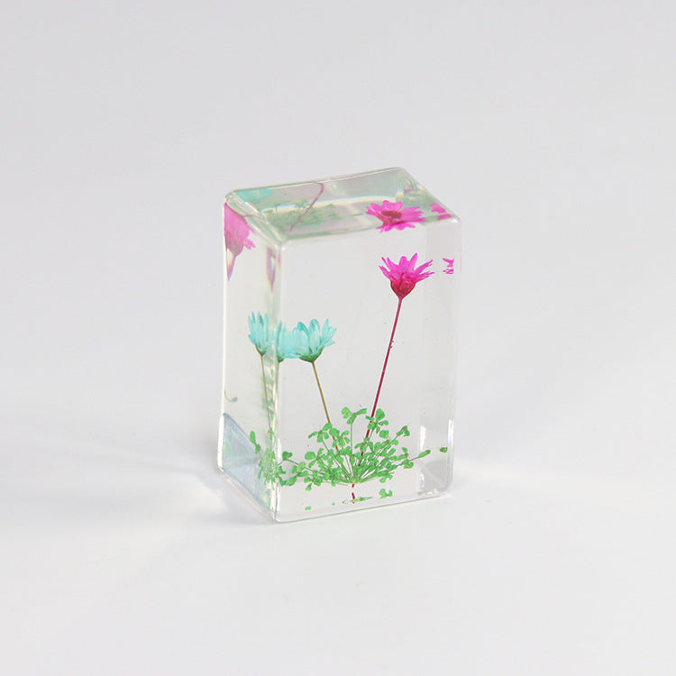 Wholesale 6pcs Creative Dripping Dried Flower Specimen Resin Ornaments