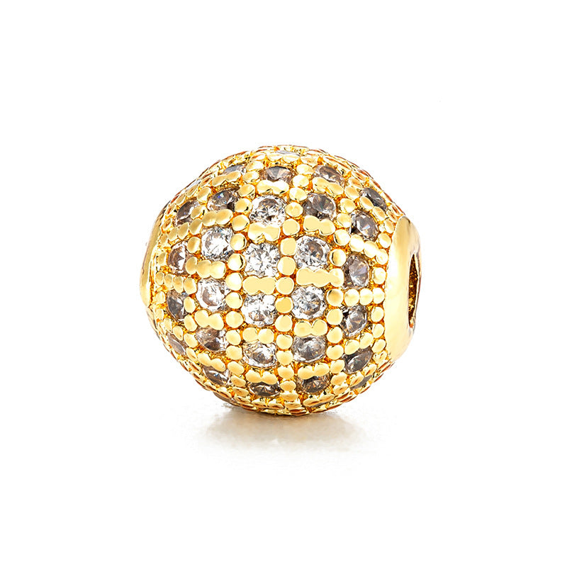 Wholesale Diamond Ball DIY 10mm Hole 2mm Round Spacer Beads