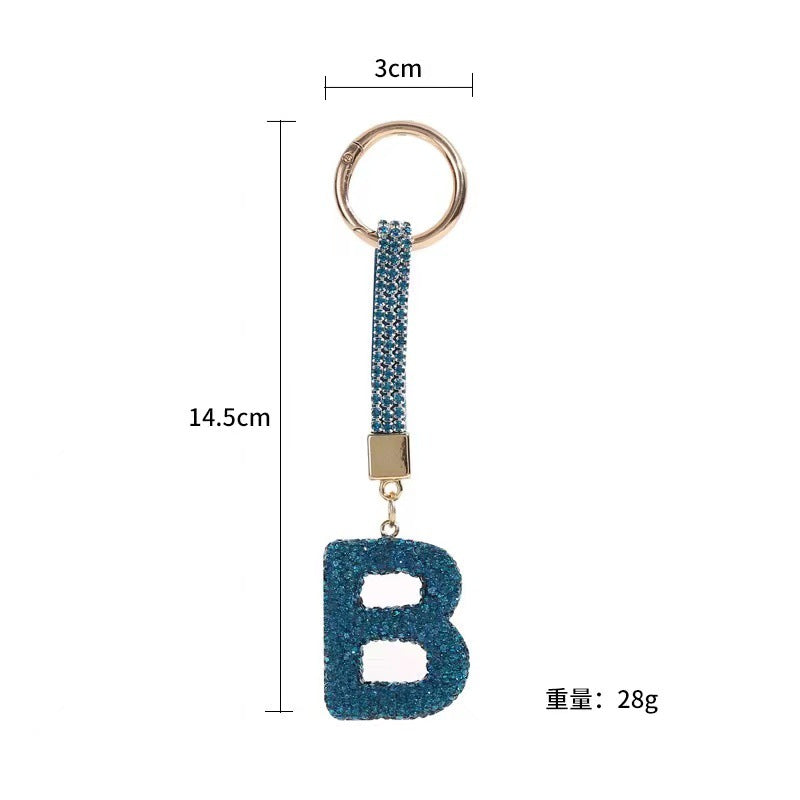 Wholesale Full Diamond Letter B Glass Keychain