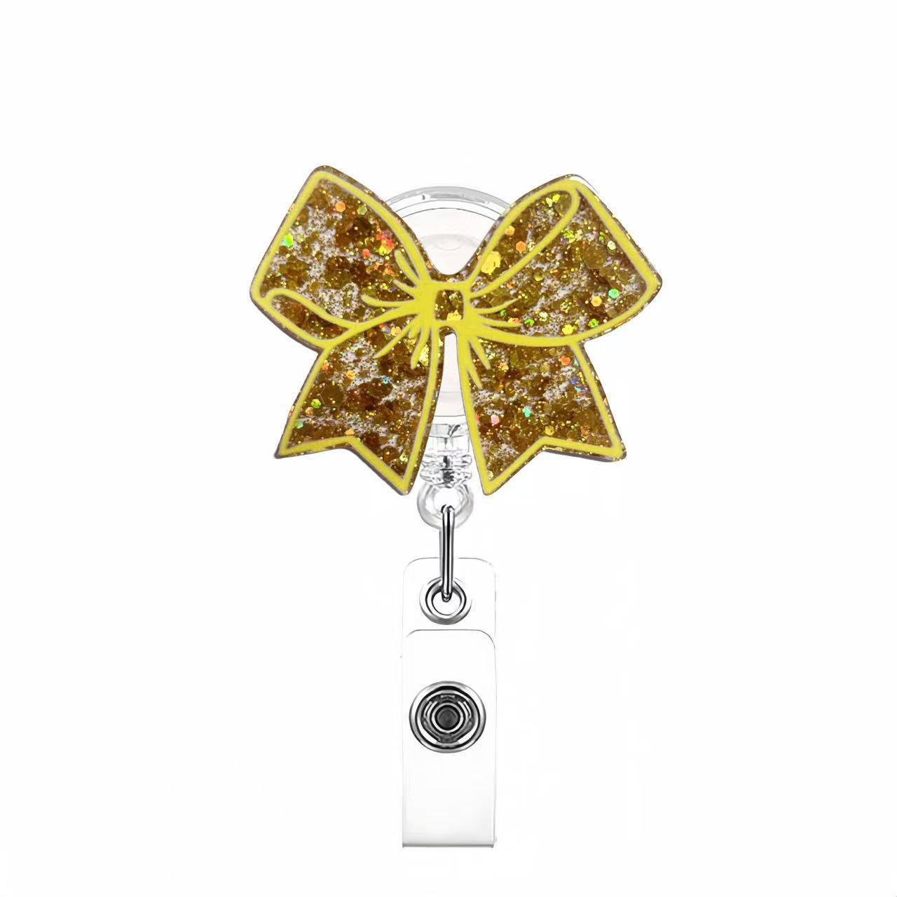 Wholesale Pink cherry medical staff with diverse bows Badge Reels