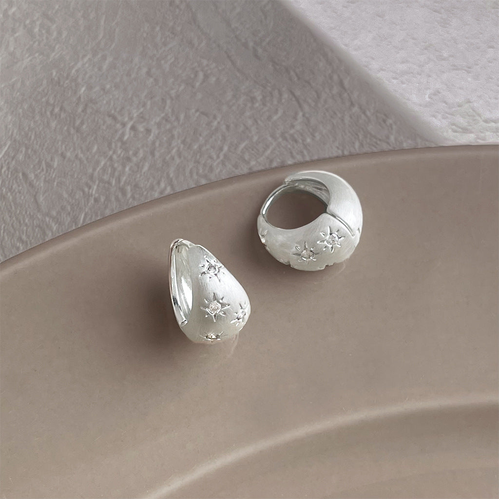 Wholesale Golden brushed frosted geometric earrings