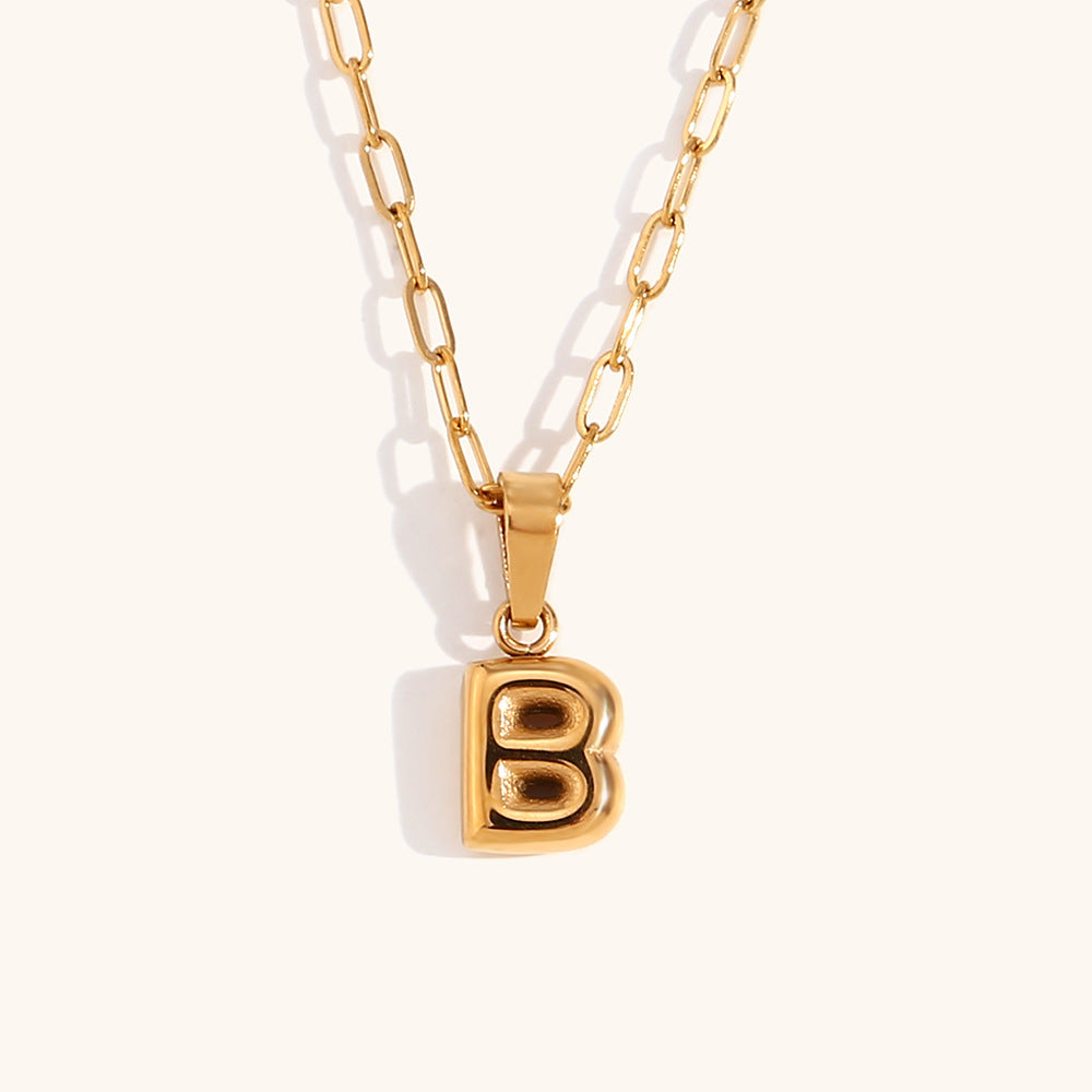 Wholesale Mini Bubble Letter 18K Necklaces