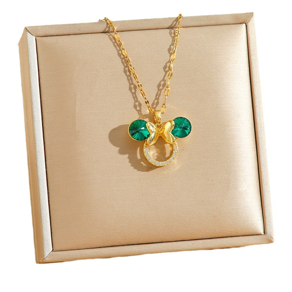 Wholesale Light Luxury  Full Diamond Necklace Titanium Steel Necklace Jewelry OLY Exclusive