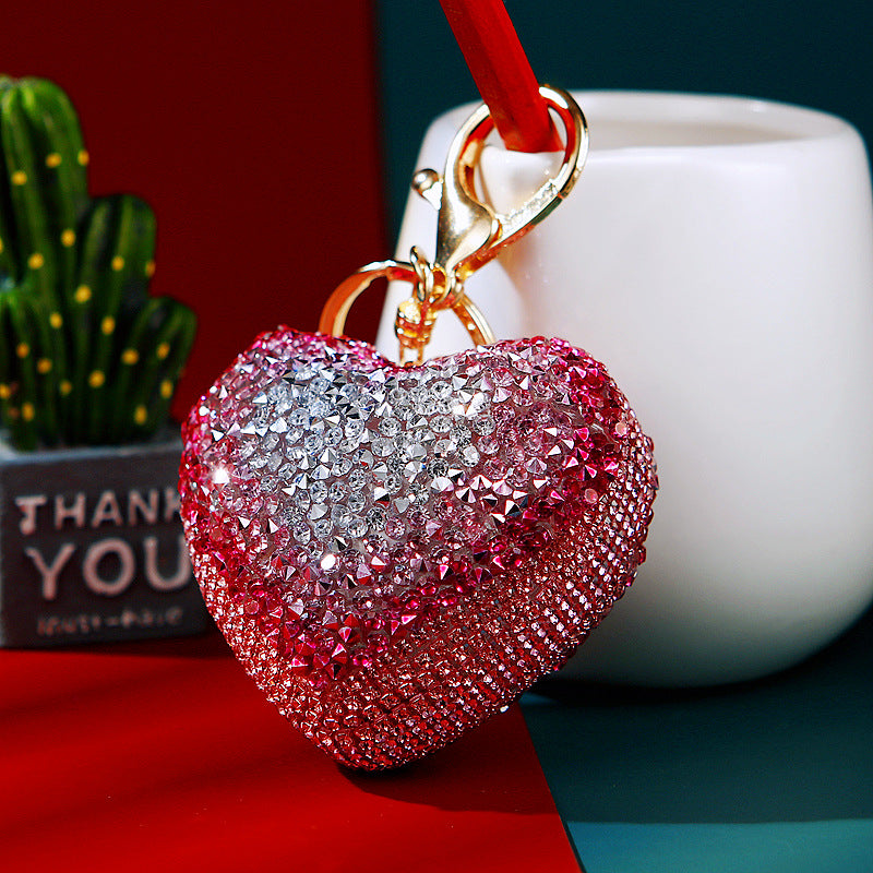 Wholesale Diamond Luminous Love Car Metal Key Chain Metal Ring