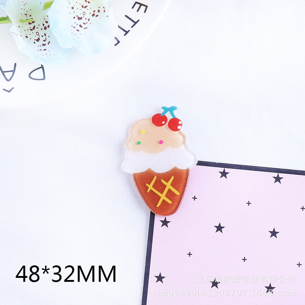 Wholesale Random 50pcs/pack  Cartoon Summer Acrylic Flatback