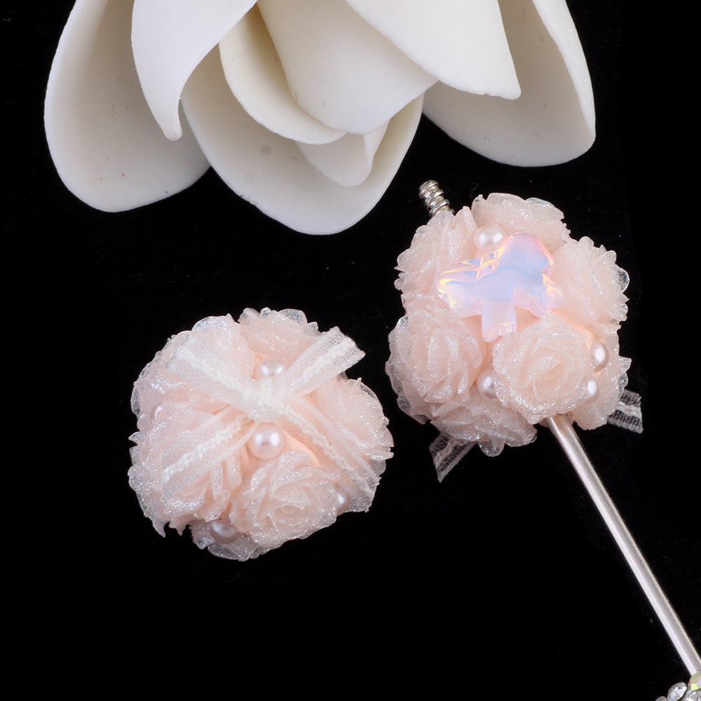 Wholesale 10pcs Butterfly Knot Love Zircon Lace Flower Ball Beads