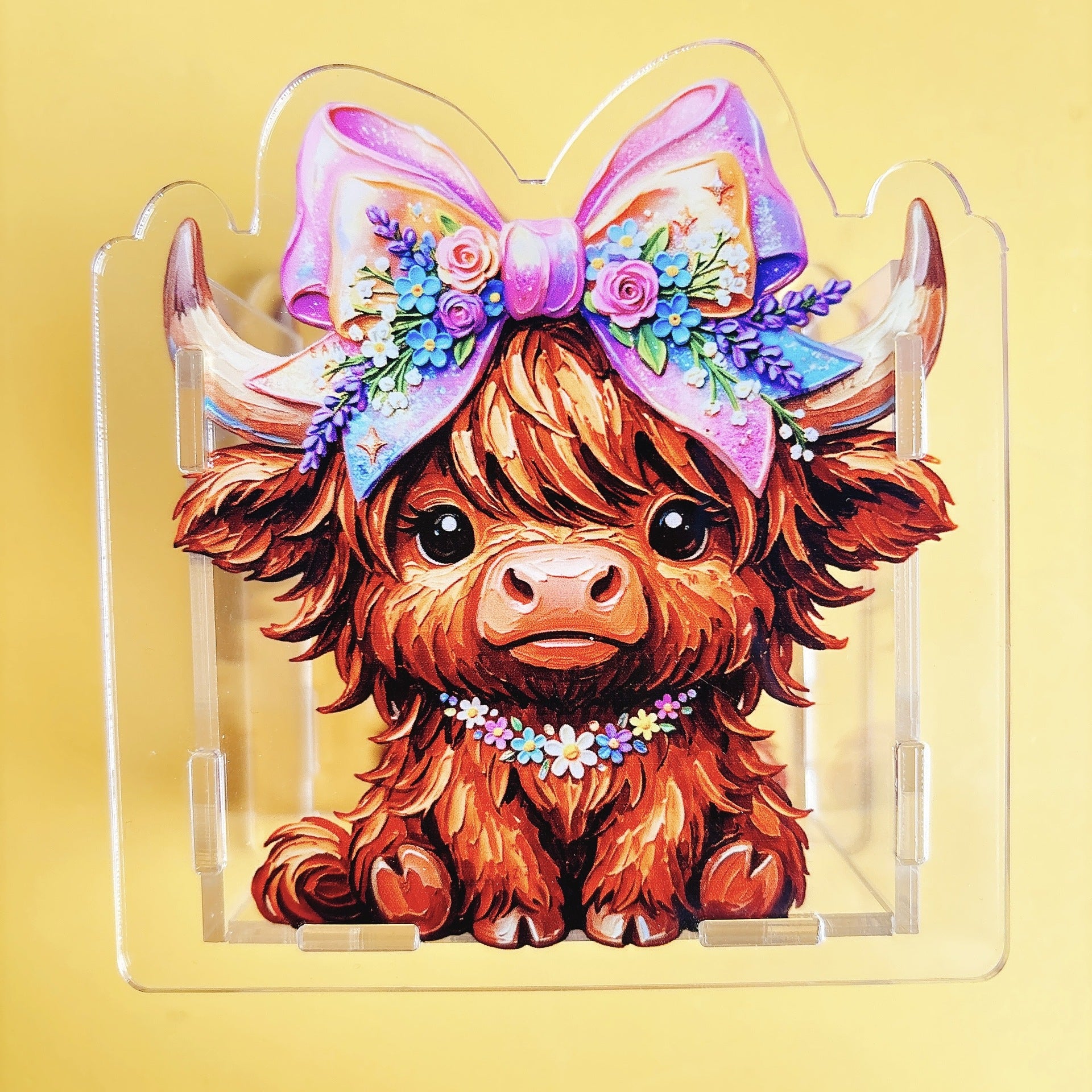 Wholesale Cute cat dog and cow animal acrylic pen holder OLY Exclusive