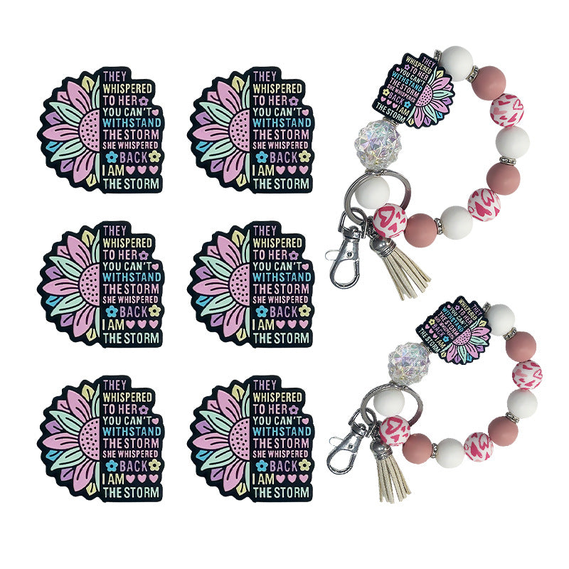 Wholesale 10pcs/pack Silicone Glue Letter Beads DIY Beaded Pen Jewelry Beads