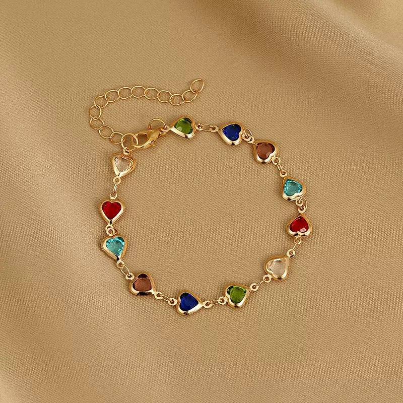 Wholesale heart adjustable connected finger bracelet