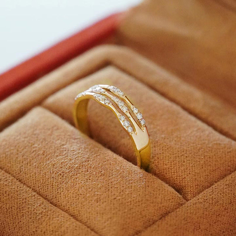 Wholesale bamboo multi-circle women's diamond niche design index finger ring