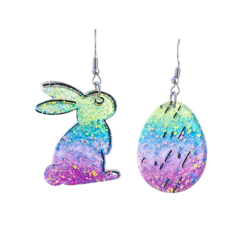 Wholesale Easter cartoon rabbit Easter egg acrylic earrings