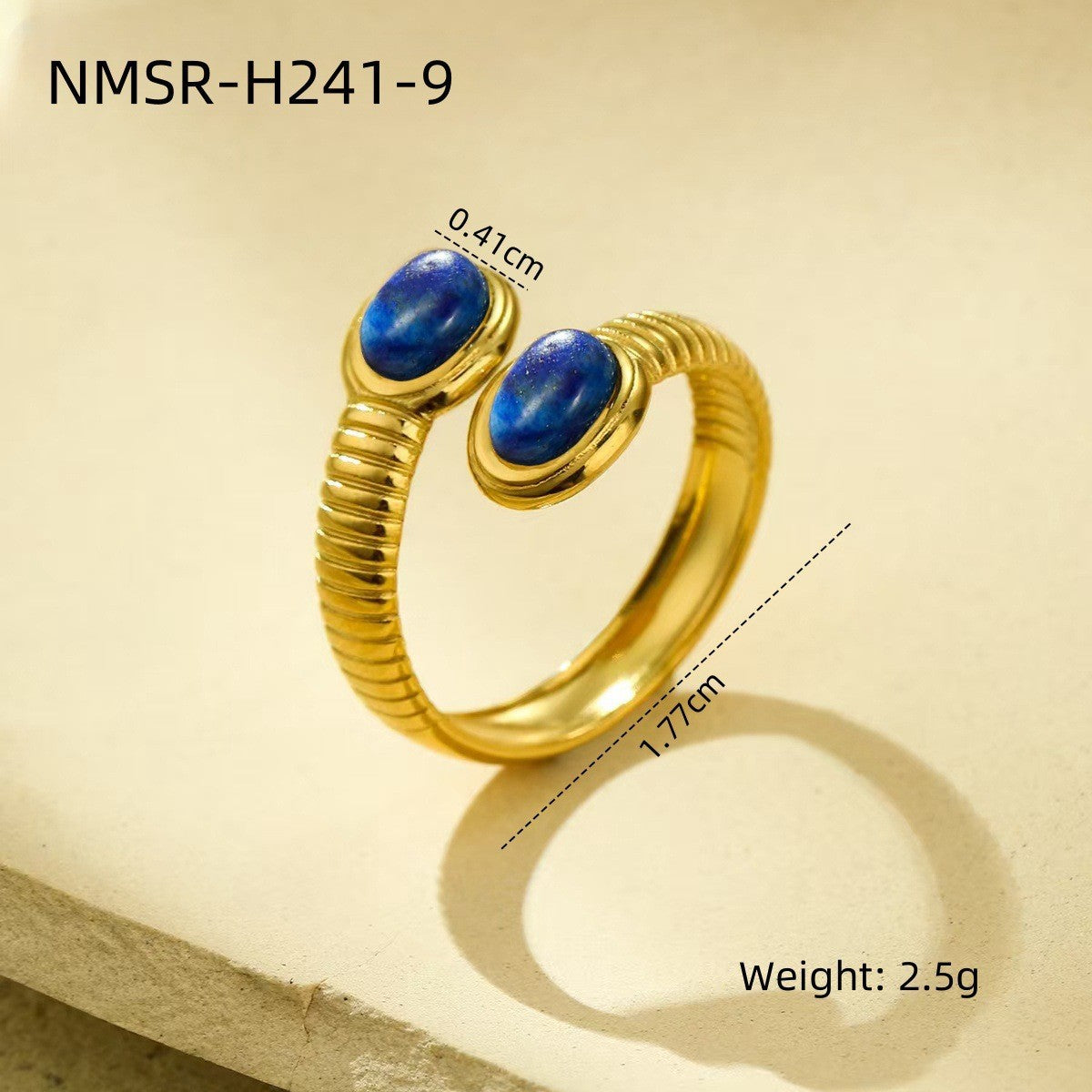 Wholesale Stainless Steel Ring With Natural Stone Setting