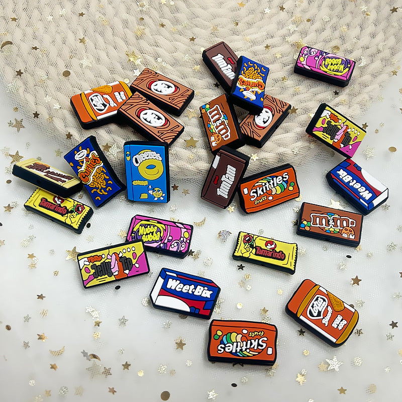 Wholesale 10pcs Epoxy Cartoon Candy Beads Silicone Food Grade Teething Accessories DIY Beaded Pen Beads