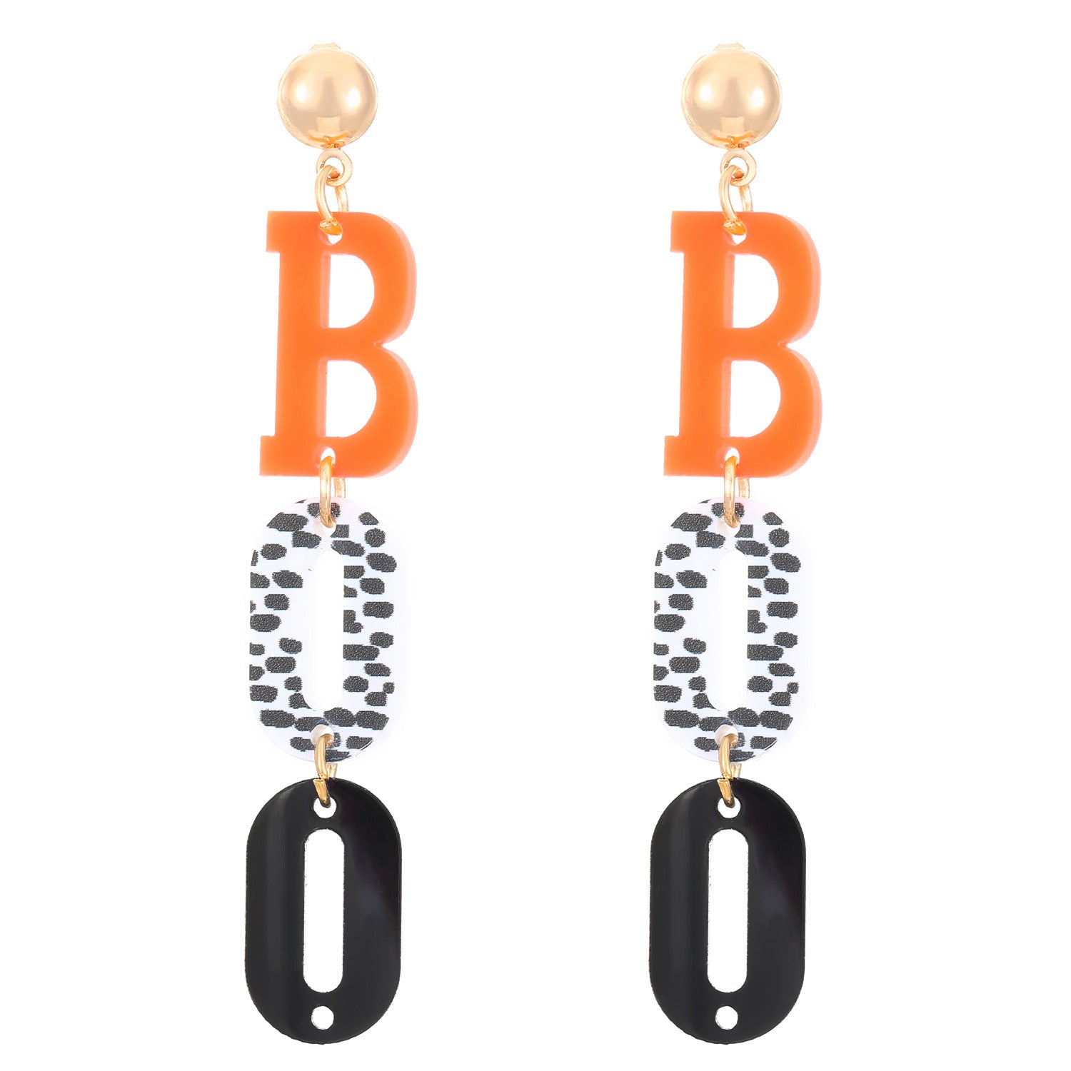 Wholesale Acrylic Gothic Dark Pumpkin Bat Skull Earrings