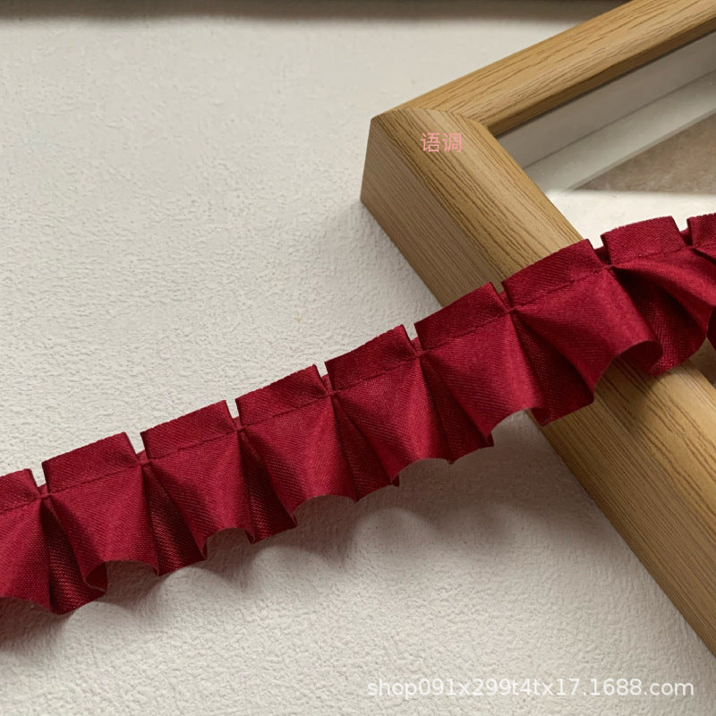 Wholesale 10pcs 2.5cm Satin Pleated Color Lace Baby Clothes Clothing Accessories Handmade Diy Cheering Fan Cartoon Material