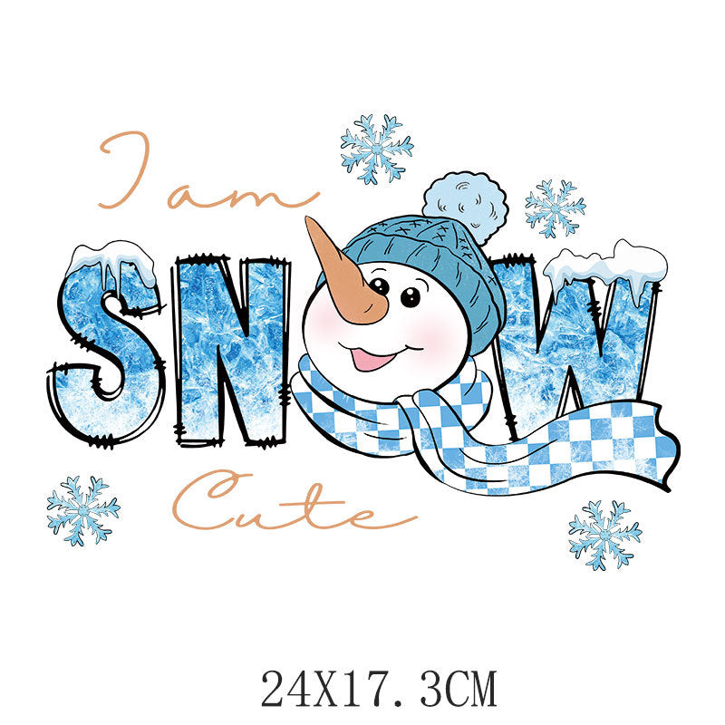 Wholesale 10pcs/pack Blue Snowman Christmas UV DTF Ready to Press Transfers Wraps