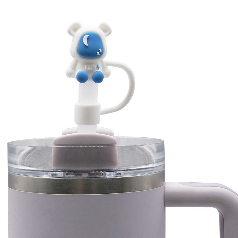 Wholesale 3pcs PVC 3D cartoon 8-10mm environmentally friendly straw cap