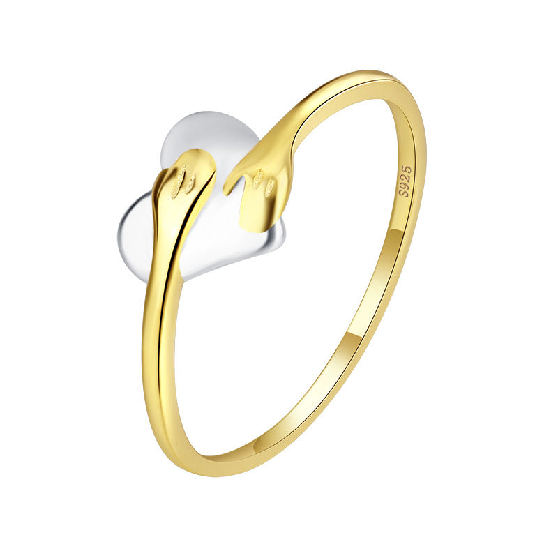 Wholesale Sterling Silver Hands Hug Love Ring