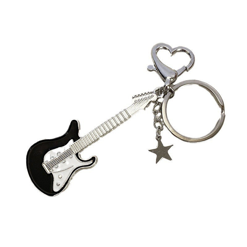Wholesale Guitar Five Pointed Star Alloy Keychains