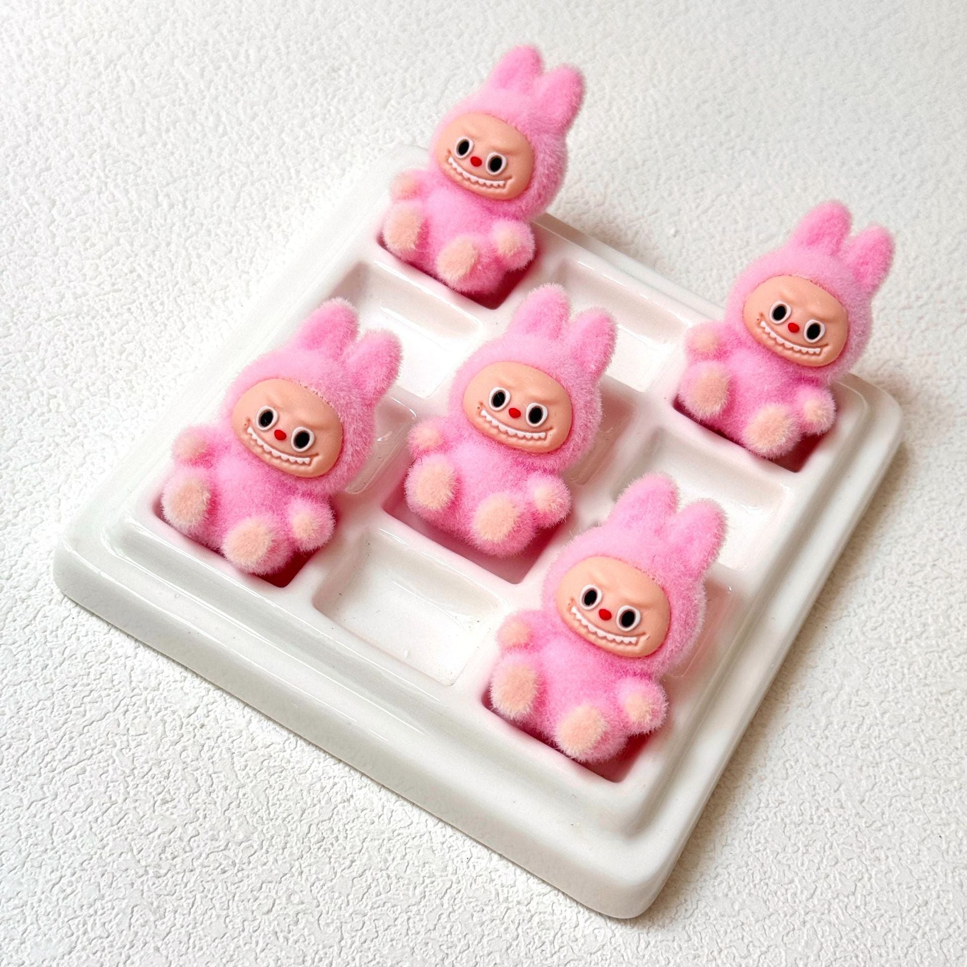 Wholesale 10pcs Cartoon flocking sitting beads OLY Exclusive