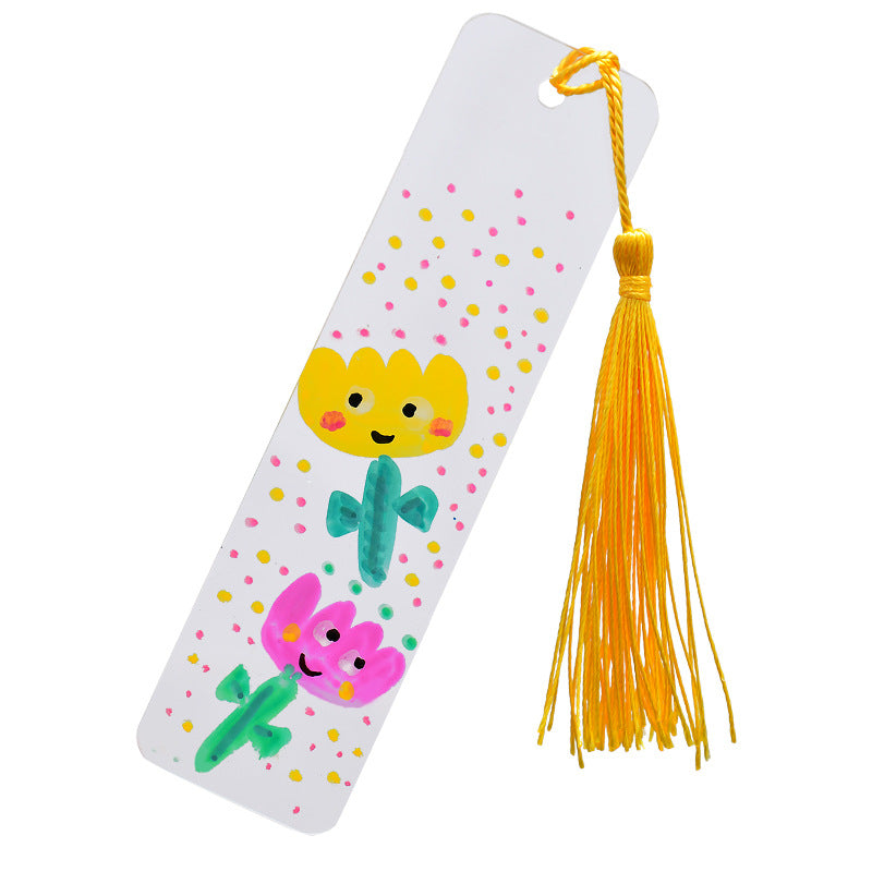 Wholesale Filigree Blank Acrylic DIY Rectangular Blank Color Tassel Bookmark