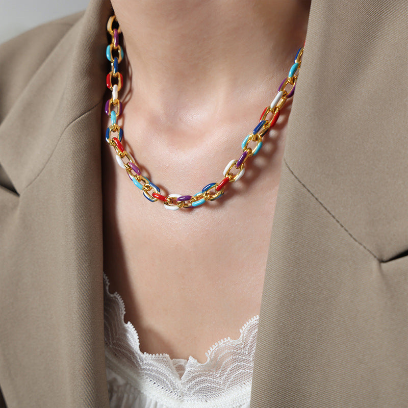 Wholesale Cuban Thick Chain Necklace Bracelet Jewelry Set