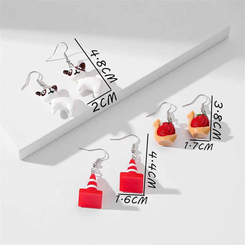 Wholesale Snail Set Cute Puppy Earrings