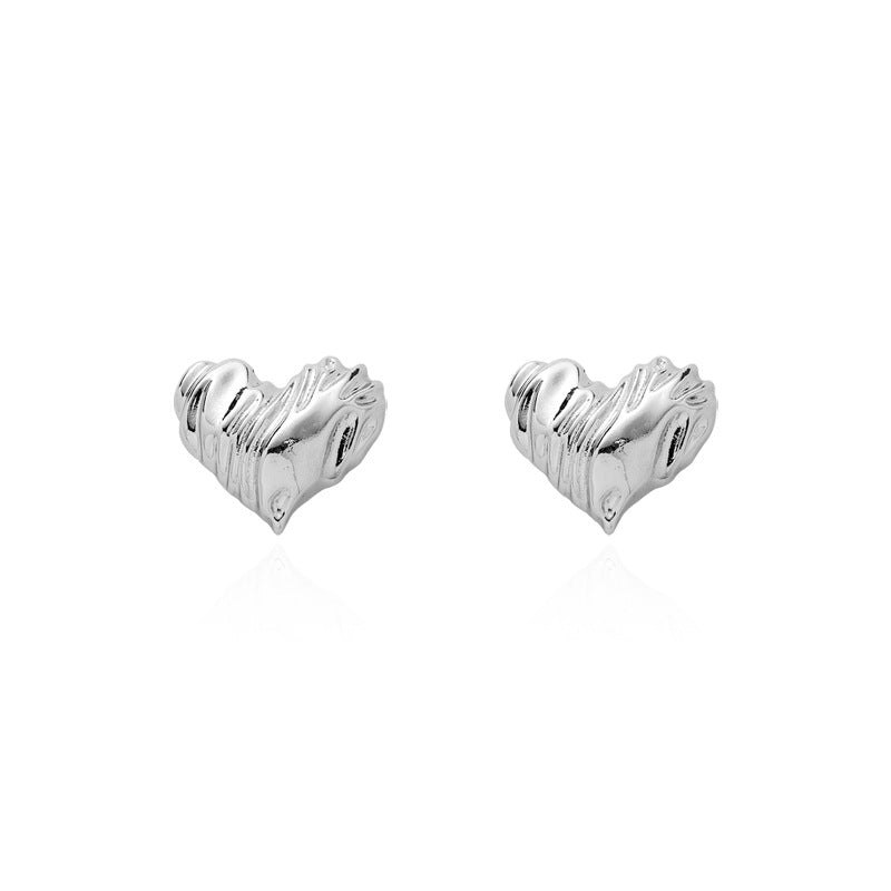 Wholesale Alloy Striped Heart-shaped Earrings