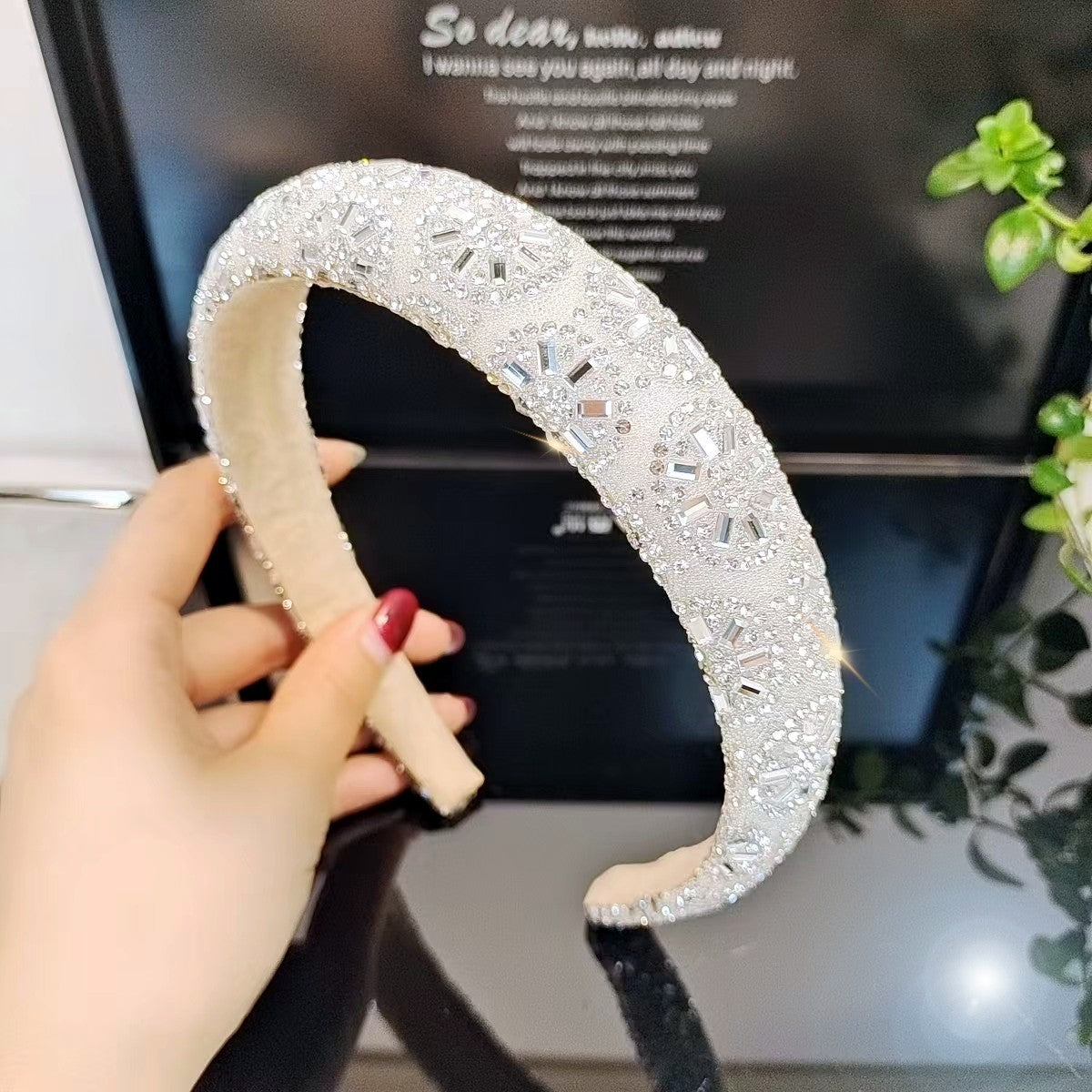 Wholesale Heavy Industries Shining Crystal High Headtop Light Luxury Fashion Versatile High End Headband