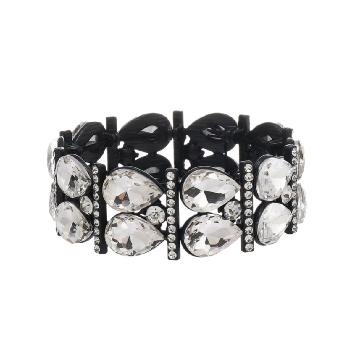 Wholesale Alloy Electroplated Elastic Bracelet AB Color Rhinestone European American Style Women S Fashion Jewelry Accessory