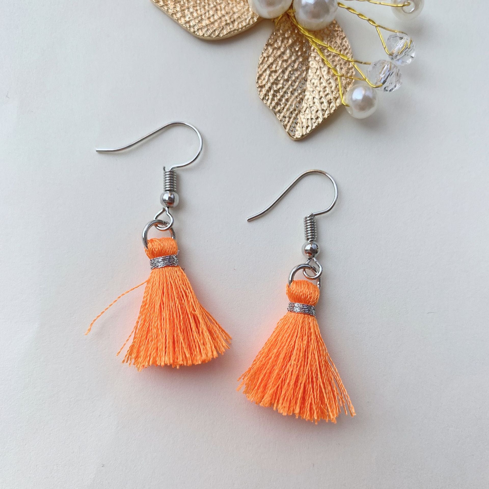 Wholesale Short Gold Thread Tassel Bohemian Earrings