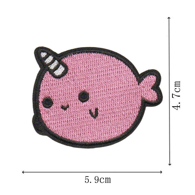 Wholesale Cartoon Pink Embroidered Patch With Heating Glue Backing DIY Fashion Accessory For Bags Clothes Shoes Towels