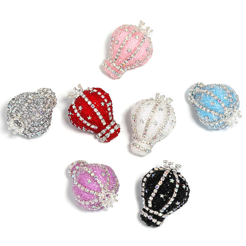 Wholesale 10pcs  Hot Air Balloon Soft Sugar Beads Rhinestone Chain Beads DIY