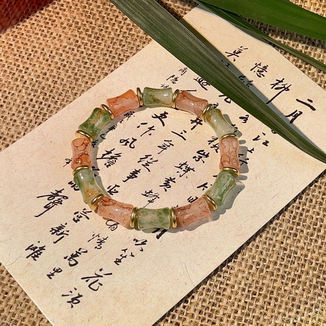 Brazalete de cuerda de cristal de bambú al por mayor