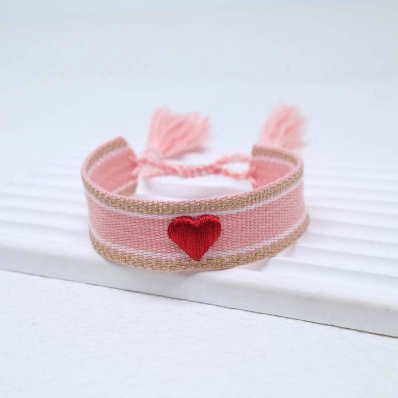 Wholesale Cord Logo Letter Love Woven Tassel Bracelet