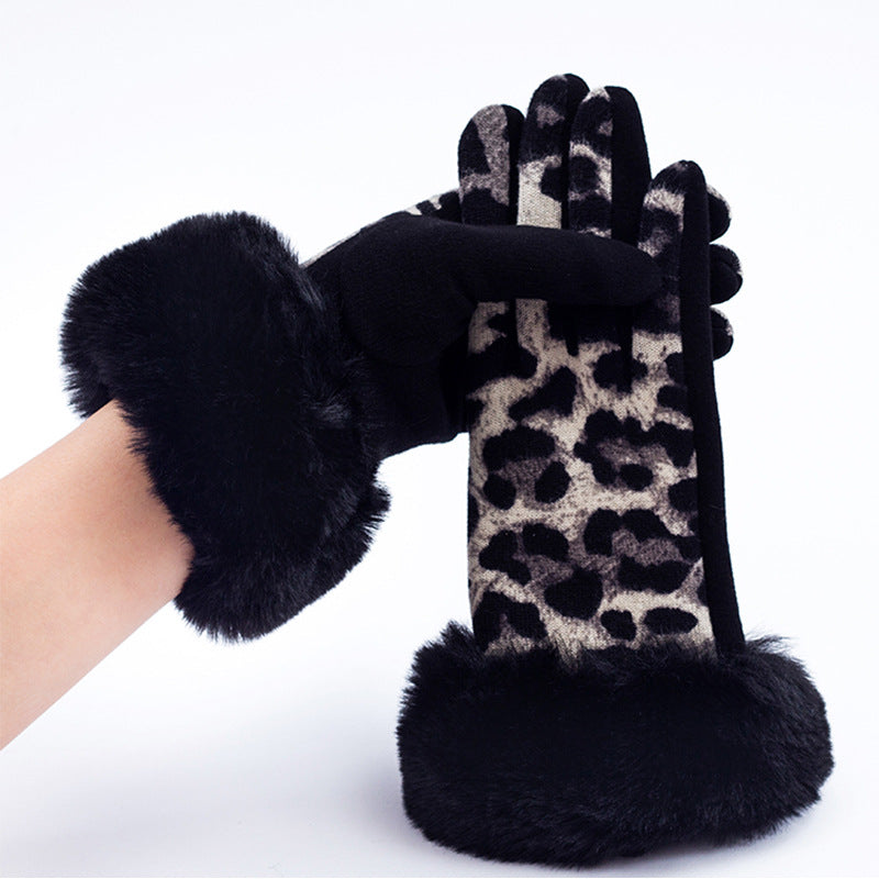 Wholesale Women's Winter Warmth Plush and Thick Cute Polyester Glove