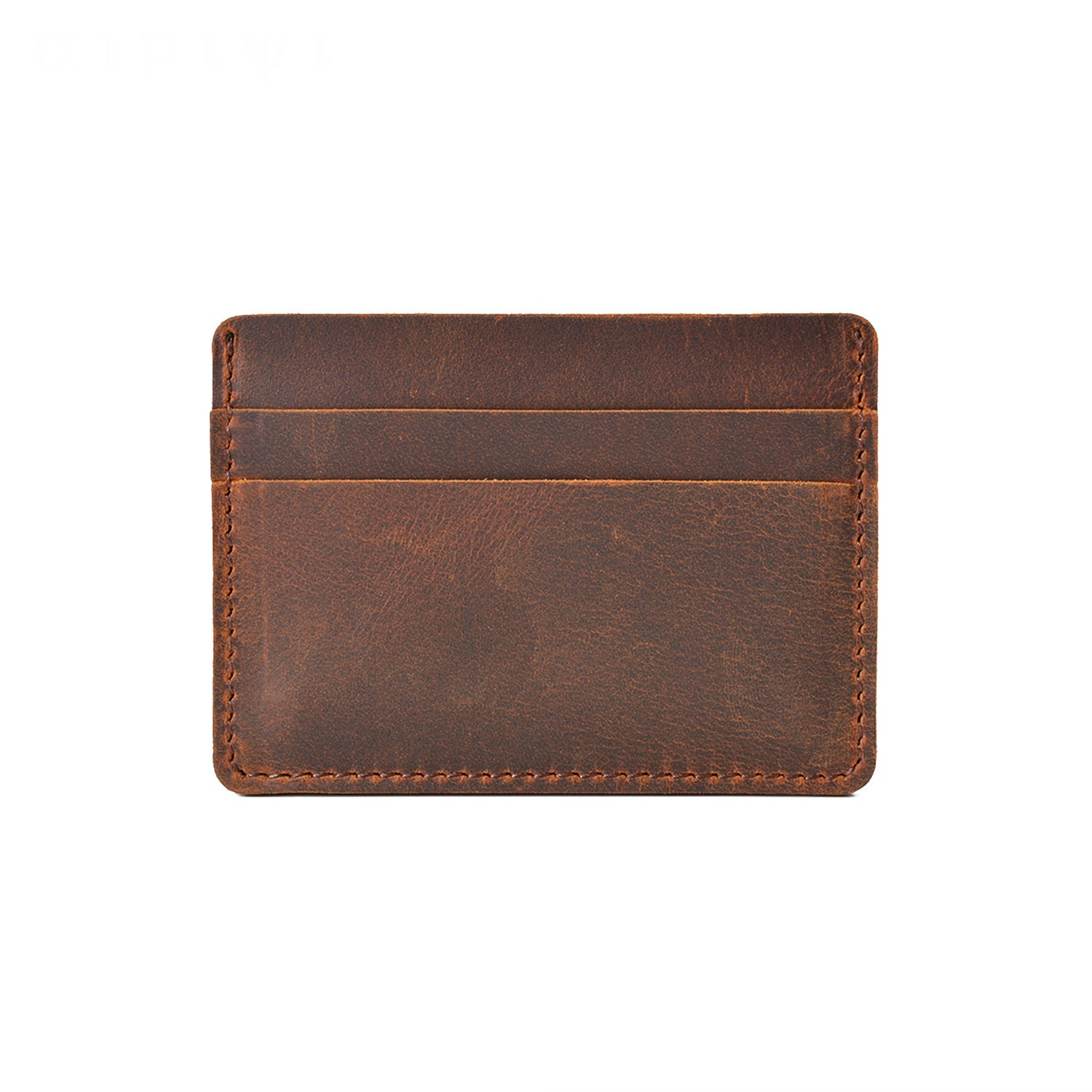 Wholesale Top Layer Cowhide Mini Vintage Handmade Ultra-Thin Leather Wallet